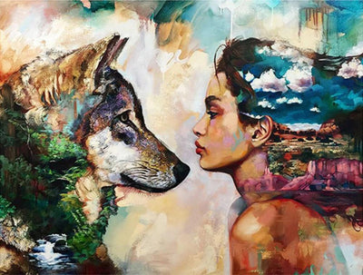 A Girl And Her Wolf - Diamond Paint Kit
