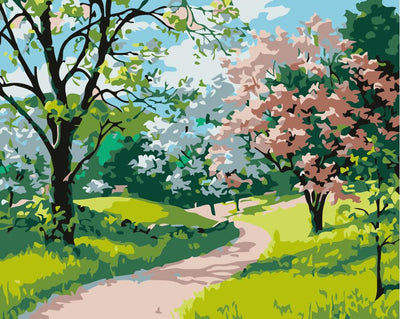 landscape spring Diy oil painting by numbers - Wolrdiscounts