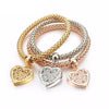 Heart Charm Bracelets with Austrian Crystals - Wolrdiscounts