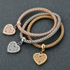 Heart Charm Bracelets with Austrian Crystals - Wolrdiscounts