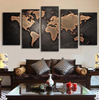 Black Background  World map panel painting - Wolrdiscounts