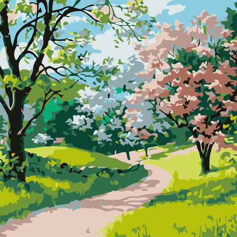 landscape spring  Diy oil painting by numbers - Wolrdiscounts