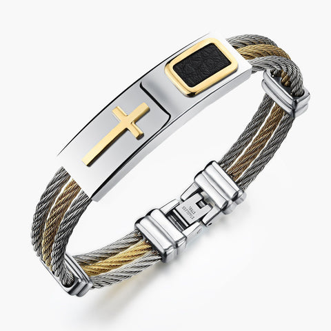 Premium Gold Stainless Steel Cross Bracelet ( Free Shipping ) - Wolrdiscounts