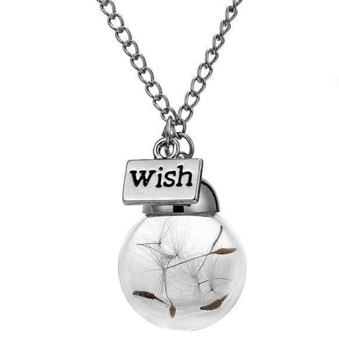 Real Dandelion Seeds Necklace - Make a Wish - Wolrdiscounts