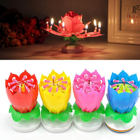 Musical Candle Lotus Flower - Wolrdiscounts