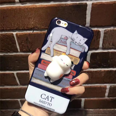 3D Cute Soft Silicone Squishy Cat Phone Case - Wolrdiscounts