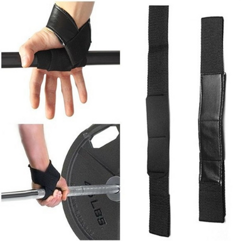 Men Leather Padded Gym Weight Lifting Straps Crossfit Wrist Support Wraps Hand Bar Bodybuilding Strength Power Training Workout