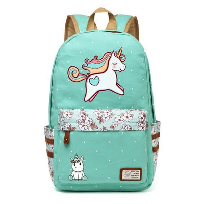 Cute Cartoon Unicorn Canvas Backpack - Wolrdiscounts